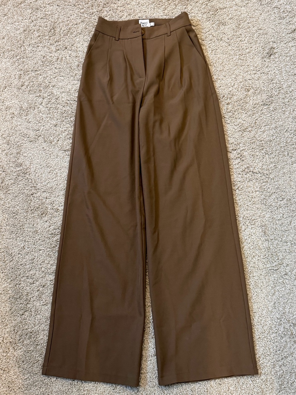 Princess Polly Chocolate Brown Wide-Leg Trousers